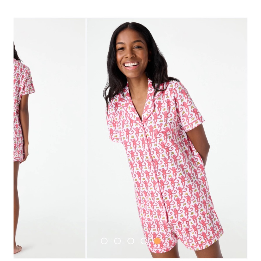 Roller Rabbit Pink Monkey Pajamas Size XS